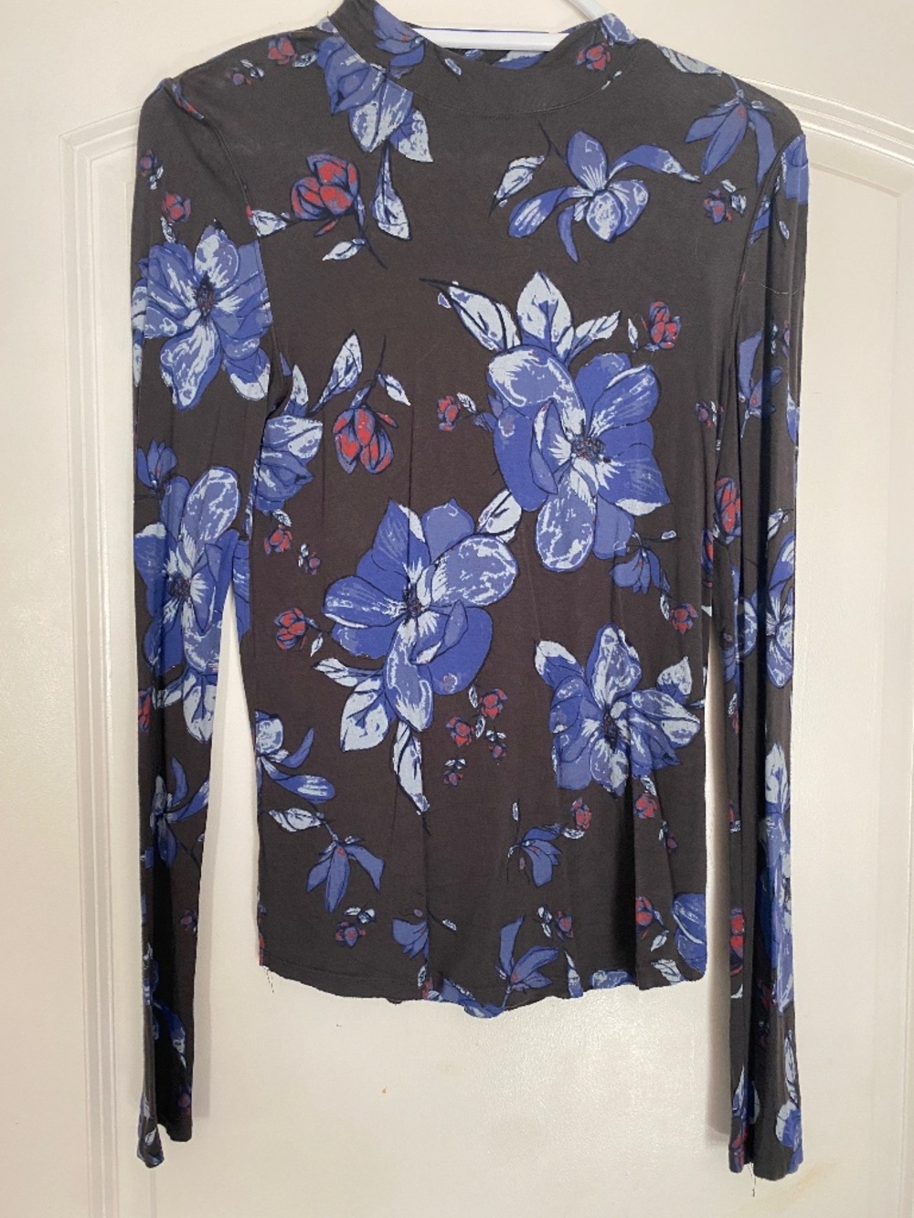 Free people grey and blue floral blouse size m